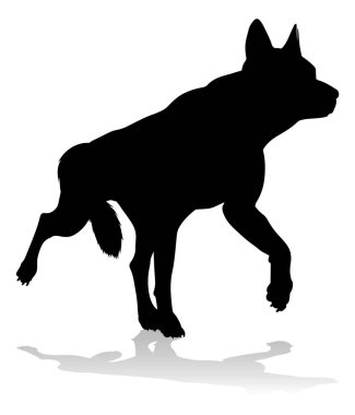 A detailed animal silhouette of a pet dog