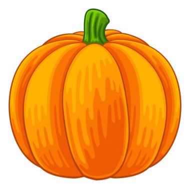 Balkabağı sebze karikatürü çizimi.