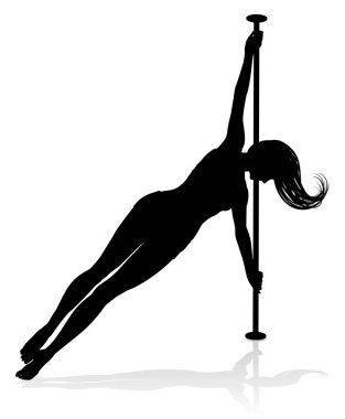 Bir kadın striptizci silüet spor yapıyor.