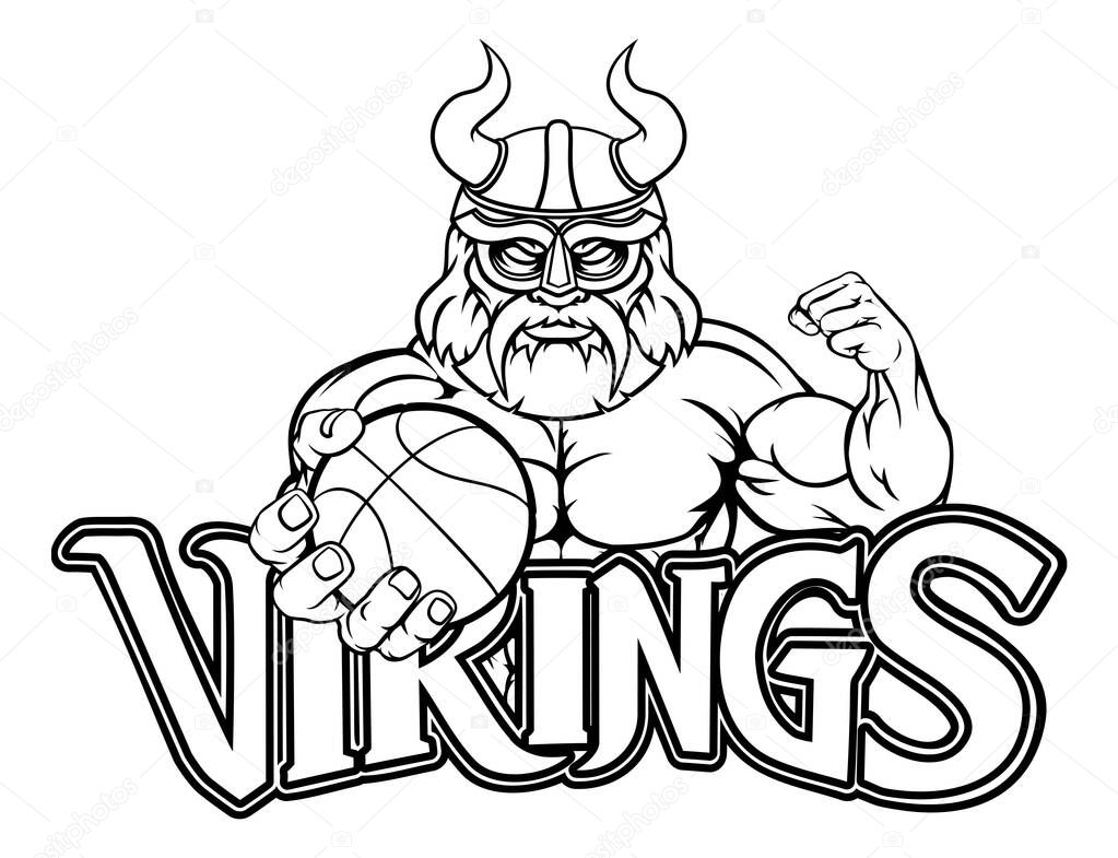 A Viking warrior gladiator basketball sports mascot