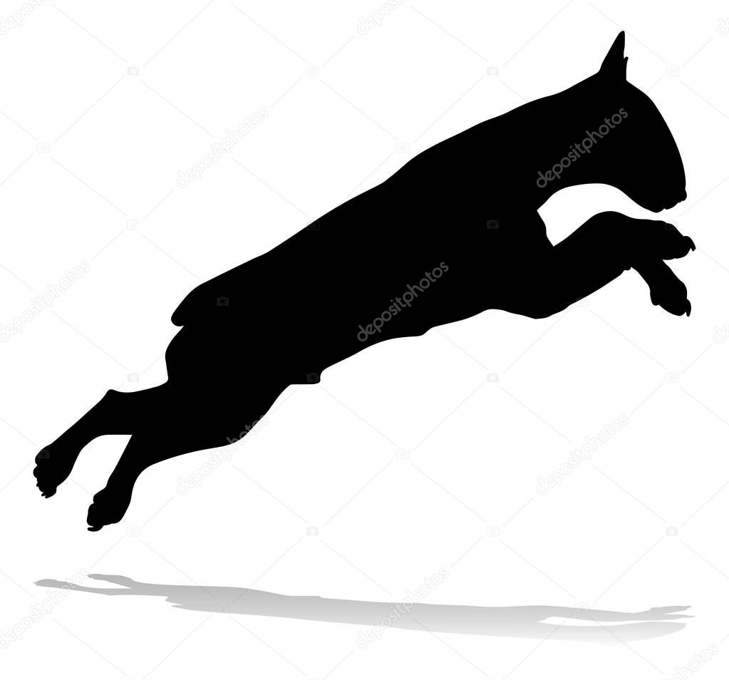 A detailed animal silhouette of a pet dog