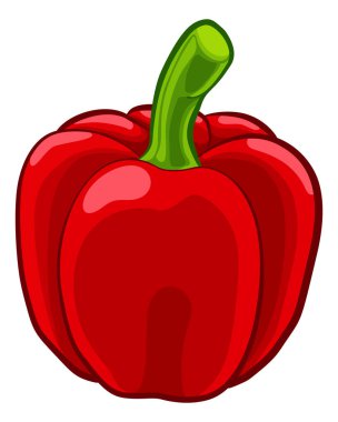 Tatlı biber taze sebze çizgi film besin çizimi