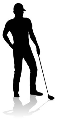 Golf oynayan bir golfçü.