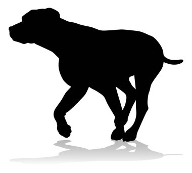 A detailed animal silhouette of a pet dog