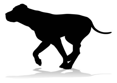 A detailed animal silhouette of a pet dog
