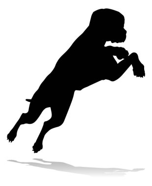 A detailed animal silhouette of a pet dog