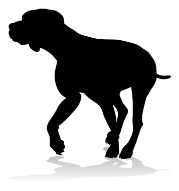 A detailed animal silhouette of a pet dog