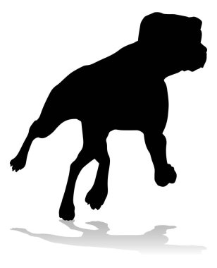 A detailed animal silhouette of a pet dog