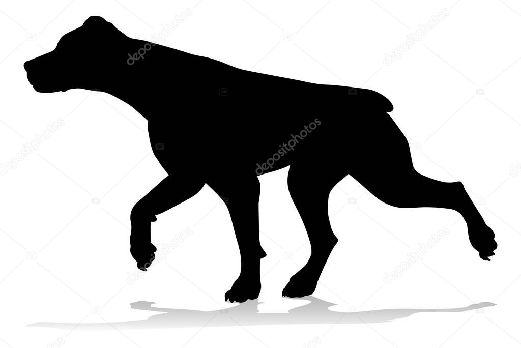 A detailed animal silhouette of a pet dog