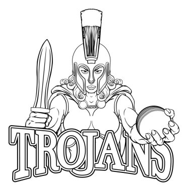 Spartalı ya da Truvalı kadın gladyatör kadın kriket spor maskotu.