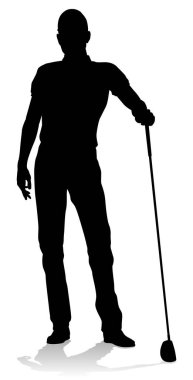 Golf oynayan bir golfçü.