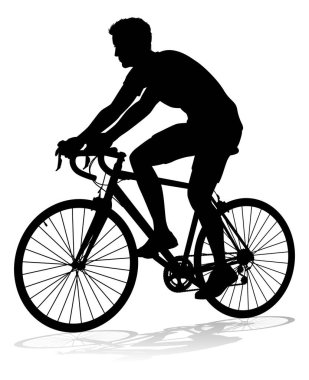 Siluette bisiklet süren bir bisikletçi.