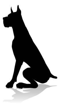 A detailed animal silhouette of a pet dog
