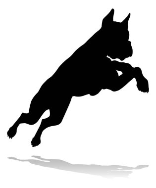 A detailed animal silhouette of a pet dog
