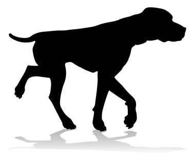 A detailed animal silhouette of a pet dog