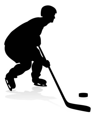 Detaylı bir siluet buz hokeyi oyuncusu spor illüstrasyonu