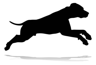 A detailed animal silhouette of a pet dog