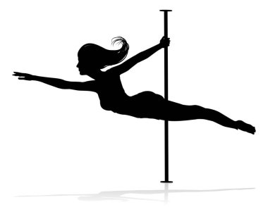 Bir kadın striptizci silüet spor yapıyor.