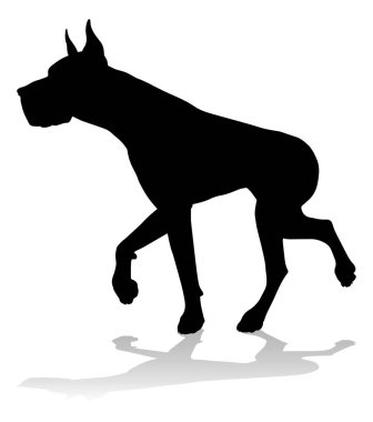 A detailed animal silhouette of a pet dog