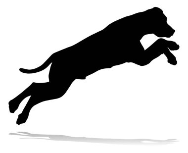 A detailed animal silhouette of a pet dog