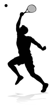 Bir tenis oyuncusu silueti sporcu tasarım elementi