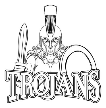 Spartalı ya da Truvalı kadın gladyatör kadın spor takımı maskotu.