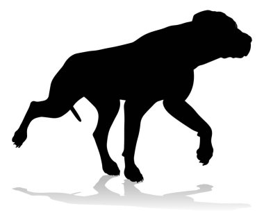 A detailed animal silhouette of a pet dog