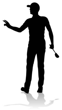 Golf oynayan bir golfçü.