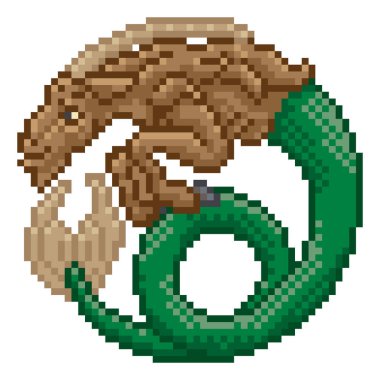 Eski bir video oyunu atari salonu 8 bit piksel sanat tarzında burç burcu veya astroloji burcu.