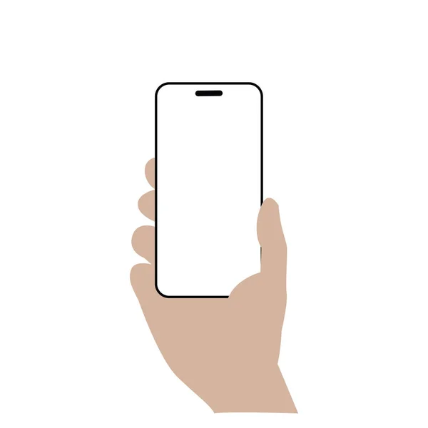 Smartphone Στο Χέρι Διάνυσμα Σύμβολο Απομονωμένο — Διανυσματικό Αρχείο