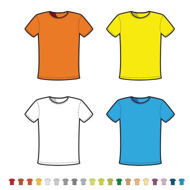 T-shirt illustration template vector on white