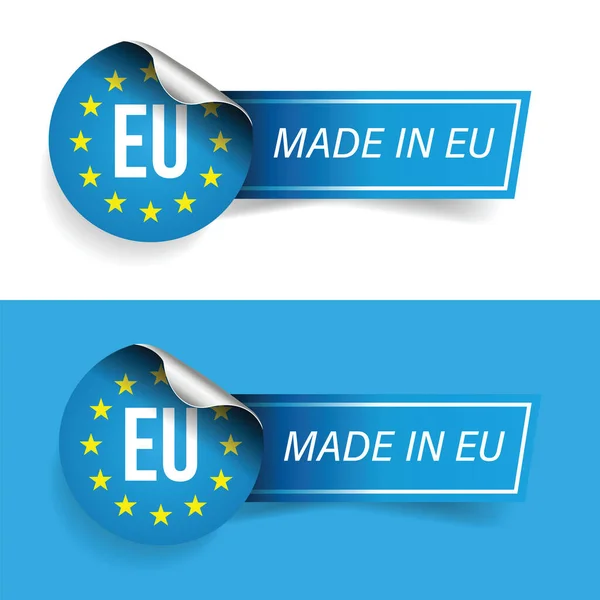 Made Λογότυπο Της Ευρωπαϊκής Ένωσης Διάνυσμα Σημαία — Διανυσματικό Αρχείο