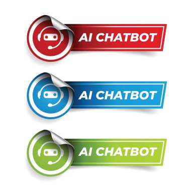 Yapay Ai Chat robot simgesi etiketi vektörü