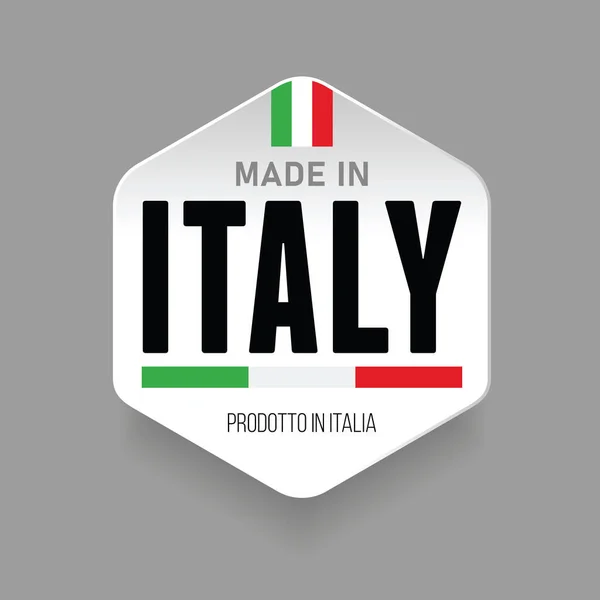 Made Italy Label Sign Flag Vector — Stock Vector