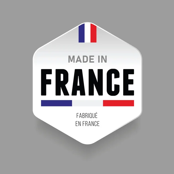 Feito França Bandeira Sinal Rótulo Vetor — Vetor de Stock