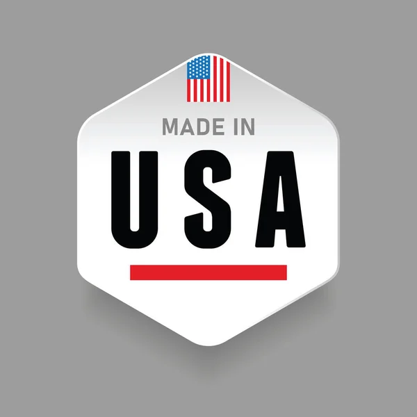 Made Usa Flag Sign Label Vector — Stock Vector