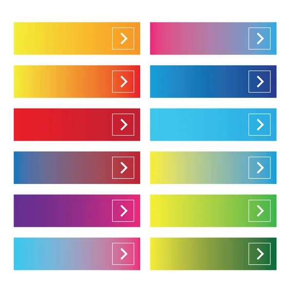 Rectangle Bouton Web Coloré Ensemble Vecteur — Image vectorielle