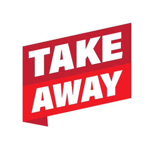Take Away Etiket Işareti Kırmızı Vektörü — Stok Vektör