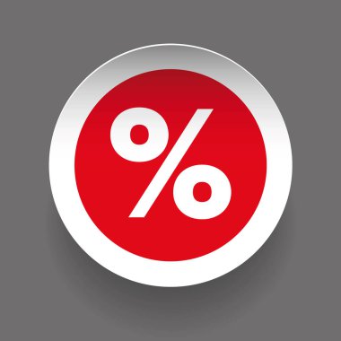 Yüzde işareti etiket vektör