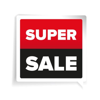 Süper satış etiket vektör kırmızı