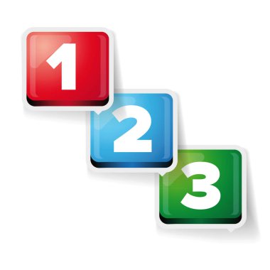 Bir iki üç - Üç adım için üç boyutlu vektör ilerleme çubuğu