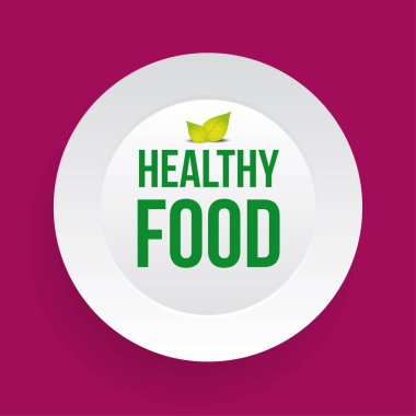 Sağlıklı gıda tabelada plaka vektör