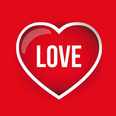 Kırmızı Sevgililer kalp sevgi işareti ile