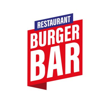 Restoran Burger Bar etiket vektörü