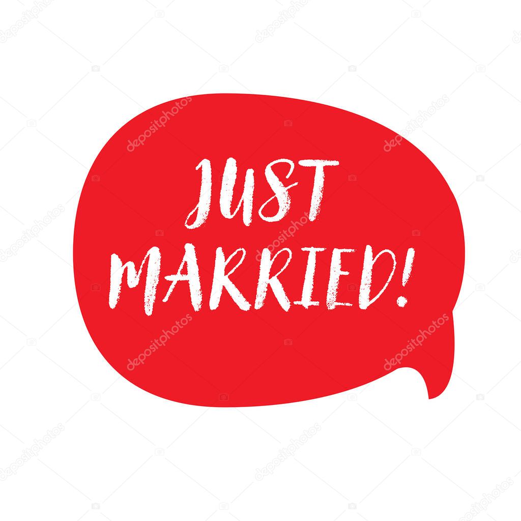 Just Married message bubble red vector