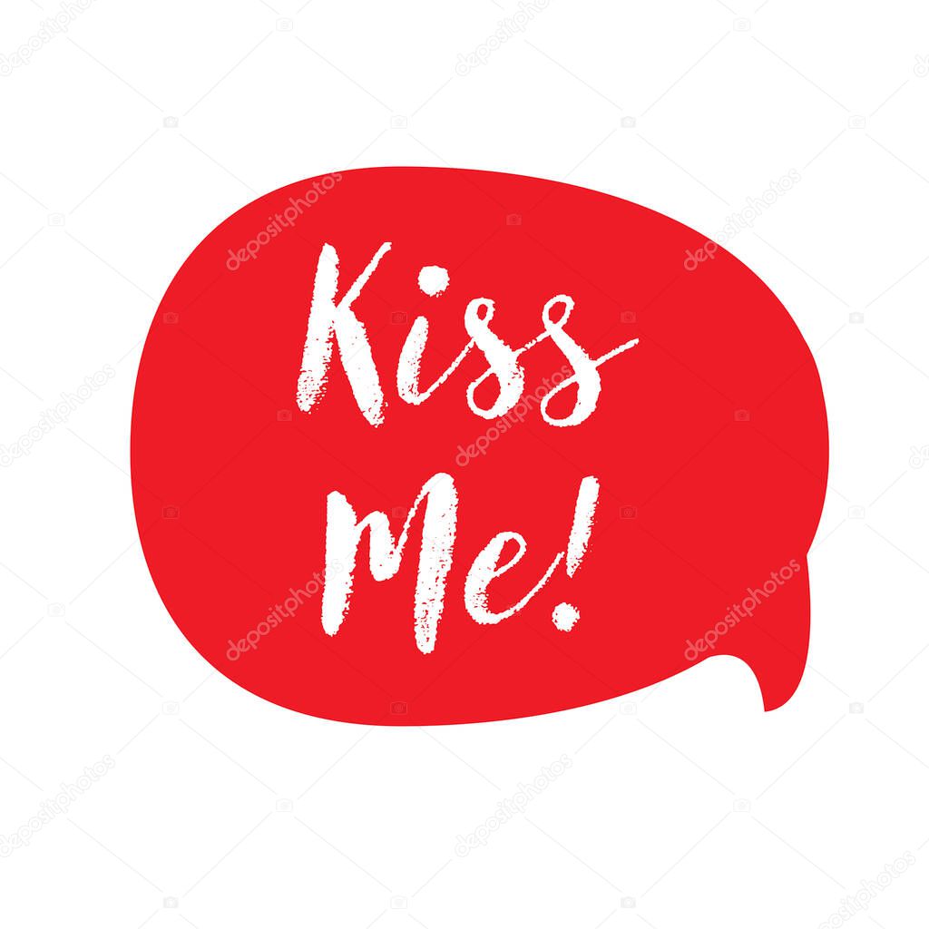Kiss me message bubble red vector