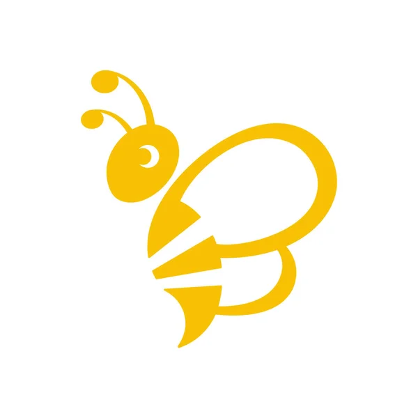 Arı Logosu Bumblebee Silueti Vektör Beyazda Izole Edildi — Stok Vektör
