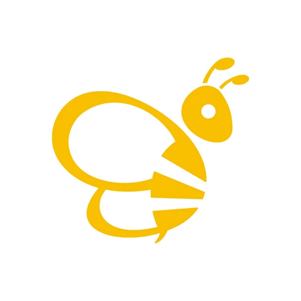 Logo Pszczół Sylwetka Trzmiela Wektor Izolowany Białym — Wektor stockowy