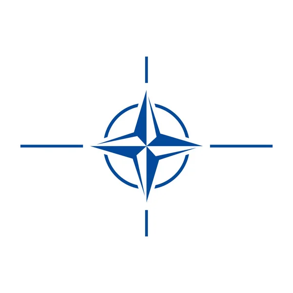 Symbol Nato Flaga Organizacji Traktatu Północnoatlantyckiego Wektor Izolowany Białym — Wektor stockowy