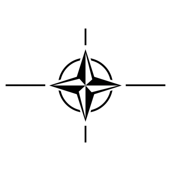 Symbol Nato Flaga Organizacji Traktatu Północnoatlantyckiego Wektor Izolowany Białym — Wektor stockowy